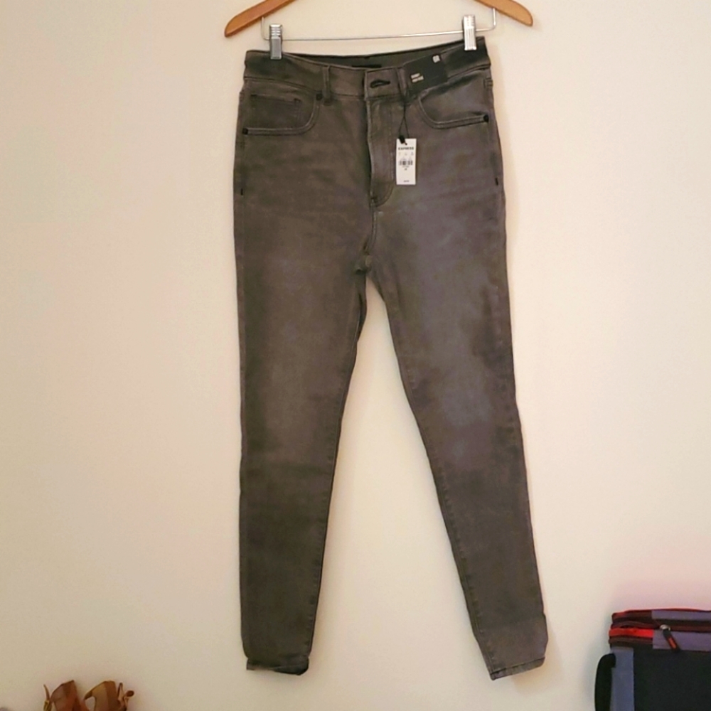 Express unique dyeing process grey jeans size 6R